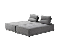 Load image into Gallery viewer, 100% Polyester Stationary L Shaped Two Piece Sofa Chaise - Gray
