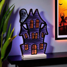 Load image into Gallery viewer, House Halloween Ghost Tabletop Sign With LED (633946) - Black / Orange / Purple

