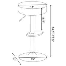 Load image into Gallery viewer, Adjustable Hydraulic Bar Stool With Base And Padded Seat - Black / Silver
