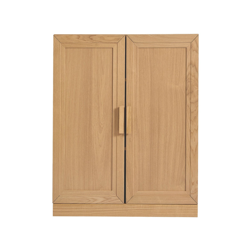 Wood Corner Accent Cabinet With Two Doors (Set of 2) - Natural