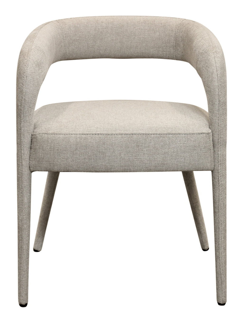 Upholstered Linen Open Back Dining Side Chairs (Set of 2) - Ivory
