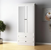 Load image into Gallery viewer, 71" Wood Mirro Two Door Two Drawer Combo Dresser - White
