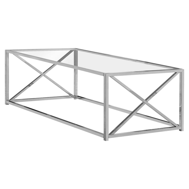 Glass And Iron Coffee Table - Clear And Silver