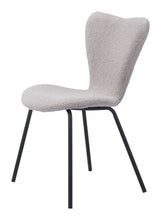 Load image into Gallery viewer, Upholstered Faux Fur Dining Side Chairs (Set of 2) - Gray / Black
