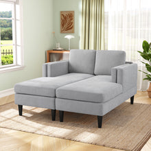 Load image into Gallery viewer, Chaise Lounge Sofa Bed With Dual Layer Armrests For Living Room

