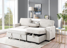 Load image into Gallery viewer, Estelle - Fabric Reversible Sleeper Sectional With Storage Chaise Drop-Down Table 2 Cup Holders And 2 USB Ports
