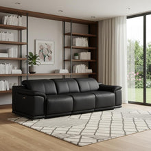 Load image into Gallery viewer, 108" Leather Reclining USB Sofa - Black
