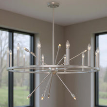 Load image into Gallery viewer, Candle Style Multi Light Metal Dimmable Chandelier - Silver
