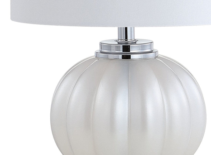 18" Novelty Table Lamp LED With Drum Shade - White