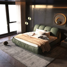 Load image into Gallery viewer, Luxury Upholstered Platform Bed With Oversized Padded Backrest And Solid Wood Frame
