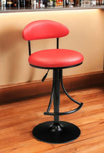 Load image into Gallery viewer, Velver And Metal Low Back Adjustable Height Bar Chair - Red And Black
