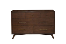 Load image into Gallery viewer, 60" Solid Wood Seven Drawer Double Dresser - Walnut
