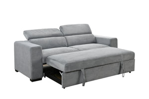 88 Inch Convertible Sofa Couch with Pull Out Bed, Modern Lounge Sleeper Sofa Set with Adjustable Headrest, Small Loveseat Furniture for Living Room,Dark Gray