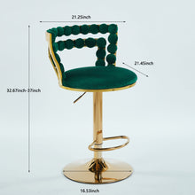 Load image into Gallery viewer, Modern Bar Chair With Iron Tube Legs, Soft Cushions And Comfortable Backrest, Suitable For Dining Room, Living Room, Cafe, Hairball Back, Bar Stool
