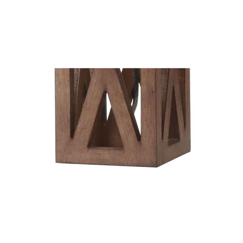 Table Lamp With Drum Shade - Brown
