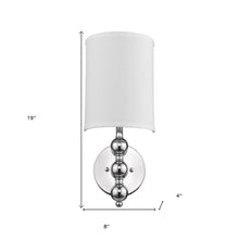 Load image into Gallery viewer, Wall Light With Linen Fabric Shade - Chrome Silver
