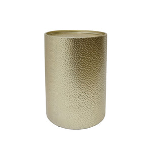 Modern Round Accent Table With Hammered Surface