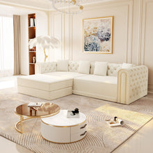 Load image into Gallery viewer, 3-In-1 Convertible Sleeper Sofa With Movable Ottoman For Living Room
