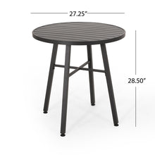 Load image into Gallery viewer, 3 Piece Metal Bistro Set With 2 Curved Armrest Chairs - Black
