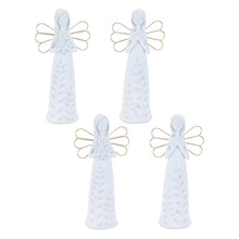Load image into Gallery viewer, Poly Angel Figurine (Set of 2) - White / Gold
