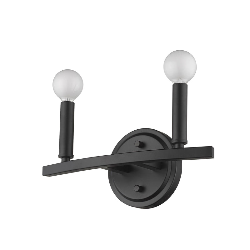 Two Light Wall Sconce - Matte Black