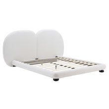 Load image into Gallery viewer, Queen Size Upholstered Platform Bed Frame With Split Headboard - White
