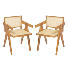 Load image into Gallery viewer, Chandigarh Arm Dining Chair With Natural Cane Design (Set of 2)
