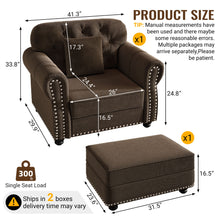 Load image into Gallery viewer, Sofa With Nailhead Trim And Rolled Armrests
