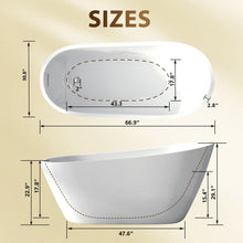 Load image into Gallery viewer, Special-Shaped Freestanding Slipper Bathtub, Overflow &amp; Pop Up Drain
