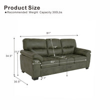 Load image into Gallery viewer, 3 Seater Sofa With Padded Armrests And Triangular Leg
