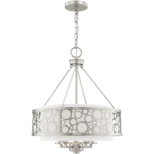 Load image into Gallery viewer, 22" Five Light Metal Dimmable Chandelier With Shades - Nickel
