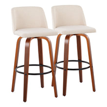 Load image into Gallery viewer, Toriano - Mid Century Modern Fixed Height Barstool Swivel And Round Footrest (Set of 2)
