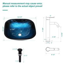 Load image into Gallery viewer, Artistic Vessel Sink With Faucet And Pop Up Drain - Blue
