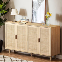 Load image into Gallery viewer, Elegant And Functional 4 Door Rattan Decorative Storage Cabinet
