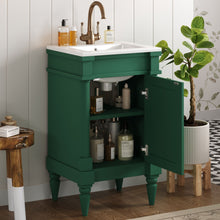 Load image into Gallery viewer, Bathroom Vanity With Sink, Storage Cabinet With Door, Drop In Sink, Compact Freestanding Design
