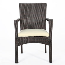Load image into Gallery viewer, 3 Piece Bistro Set With Water Resistant Cushions And 2 Chairs - Brown Multi
