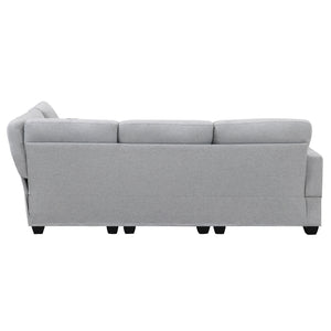 [VIDEO provided][New]89.8*60.2" Modern Sectional Sofa,5-Seat Modular Couch Set with Convertible Ottoman,L-Shape Linen Fabric Corner Couch Set with 2 Pillows for Living Room,Apartment,Office, 3 Colors