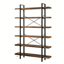 Load image into Gallery viewer, Six Tier Etagere Bookcase - Brown
