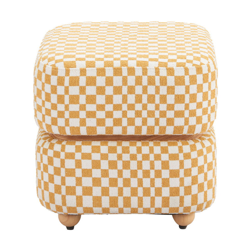 Fabric Ottoman - Yellow