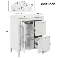 Load image into Gallery viewer, Modern Bathroom Vanity With Sink, Cabinet With 2 Drawers And Door, Adjustable Shelf
