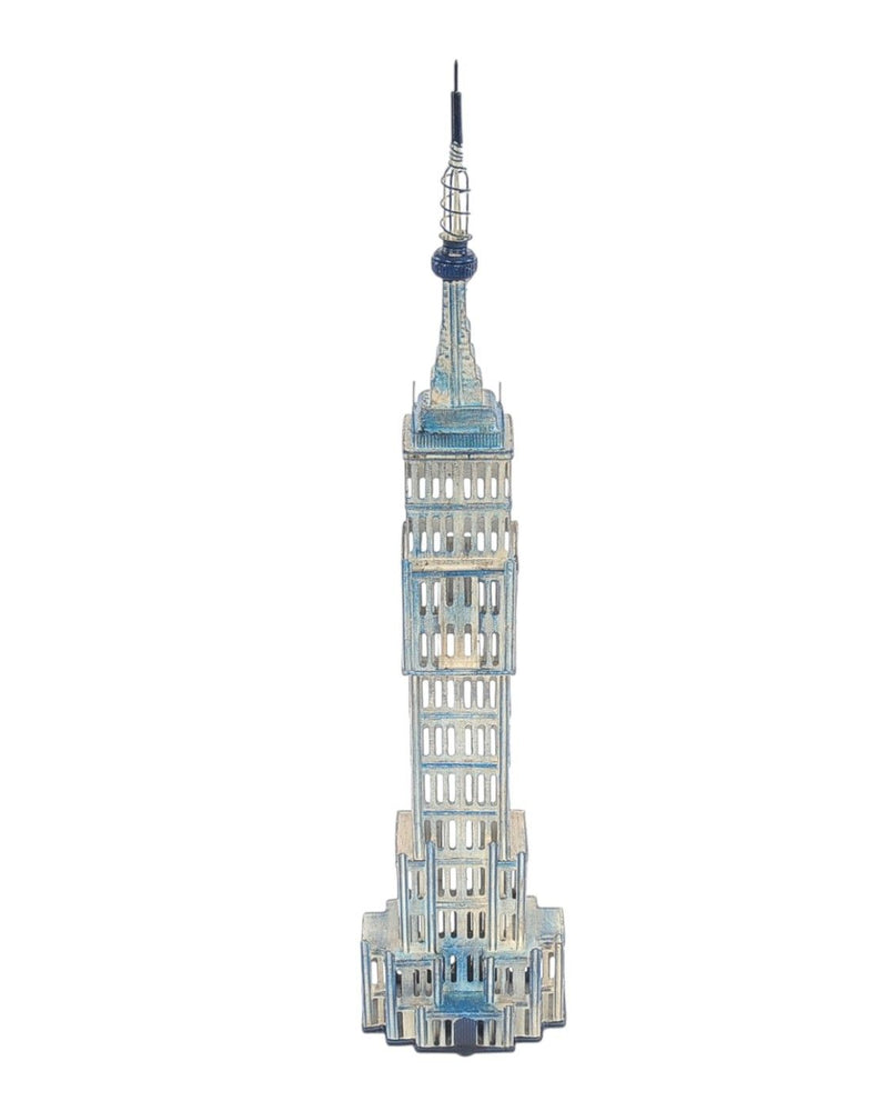 Empire State Buildingmodel Saving Box - Blue / Silver