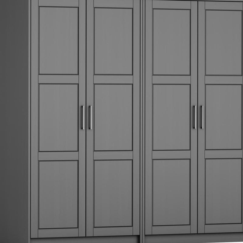 Solid Wood Four Door Combo Dresser - Gray