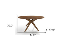Load image into Gallery viewer, 47" Rounded Solid Manufactured Wood Pedestal Base Dining Table - Brown
