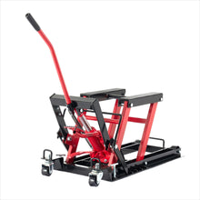 Load image into Gallery viewer, Heavy Duty 1500Lbs Hydraulic Motorcycle Lift Jack With Wheels And Handle - Red / Black
