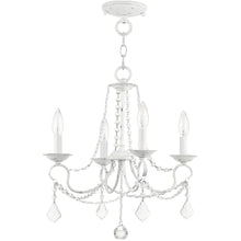 Load image into Gallery viewer, 17" Four Light Dimmable Chandelier With Shades - Antiqued White
