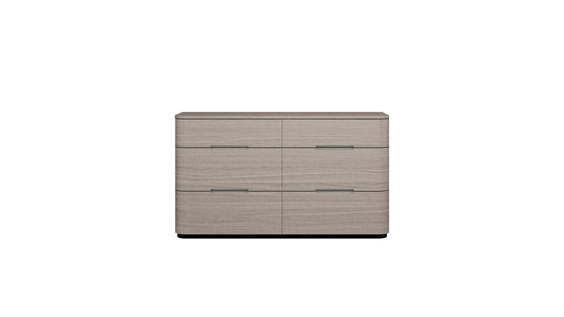 56" Wood Six Drawer Double Dresser - Beige