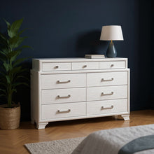 Load image into Gallery viewer, Solid Wood Mirrored Nine Drawer - White
