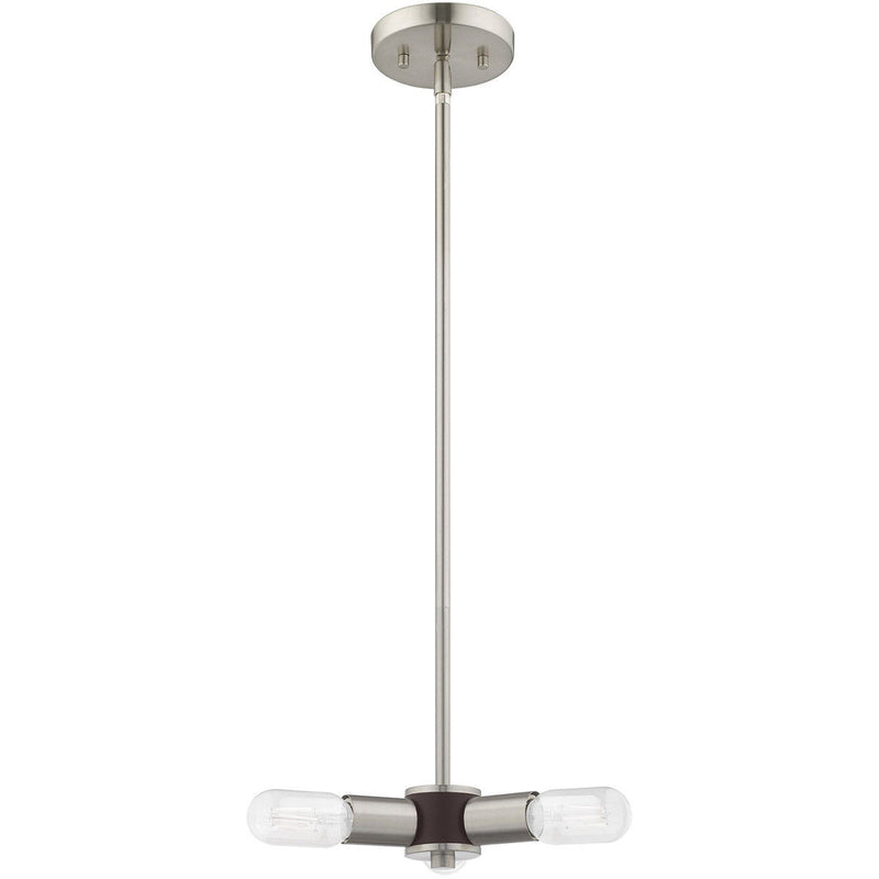 5" Three Light Dimmable Chandelier With Shades - Nickel