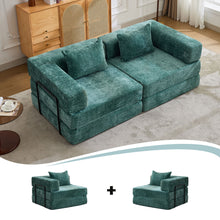 Load image into Gallery viewer, Convertible Floor Sofa Bed With Pillow Back Support Armrest
