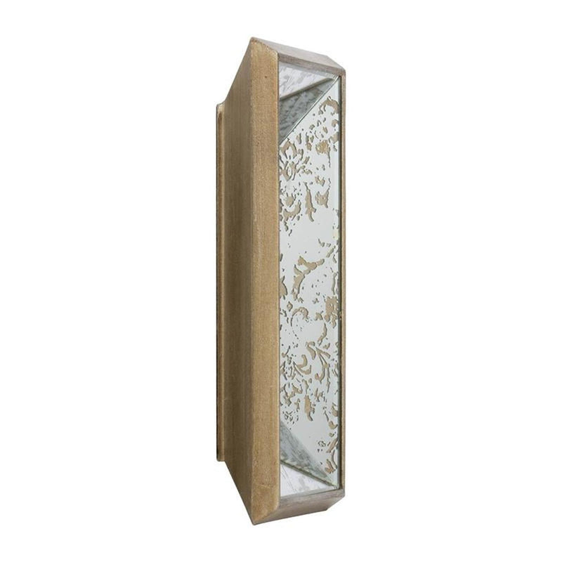 12" Metal Framed Antiqued Glass Accent Mirror - Silver